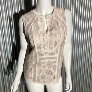 BcbgMaxazria white lace blouse small top
